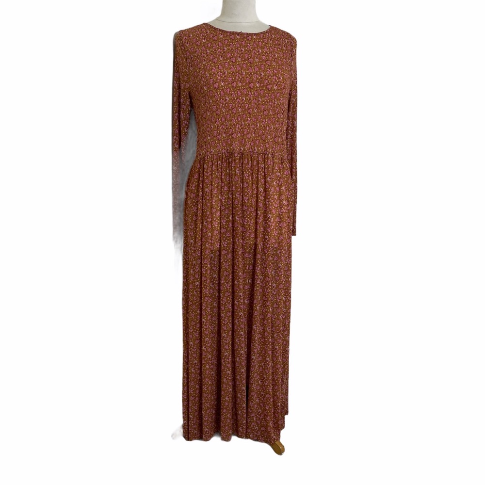Free People Burnt Orange Floral Maxi Dress